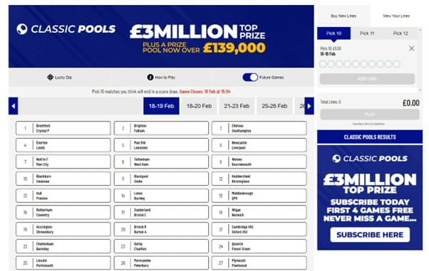 The Football Pools Screenshot